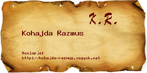 Kohajda Razmus névjegykártya